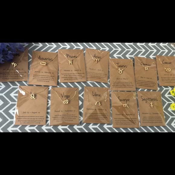 🔥NEW🔥 All 12 Zodiac Signs Gold Charm Necklaces - Picture 4 of 5